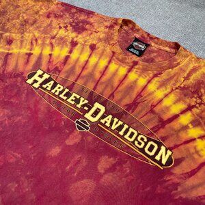 Vintage Harley Davidson Shirt Mens Sz Large Red Single Stitch Made In USA Dragon